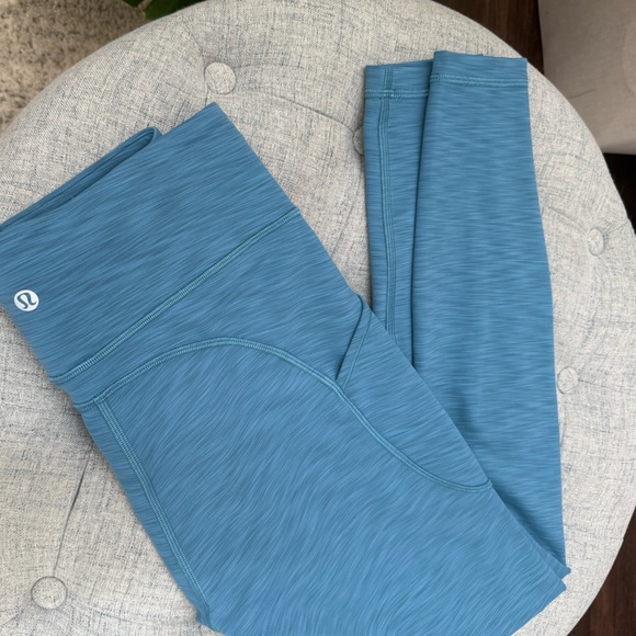 Lululemon✨NWOT Invigorate High-Rise 28" Heathered Capture Blue Sz 6 Retails $128 - Picture 1 of 6